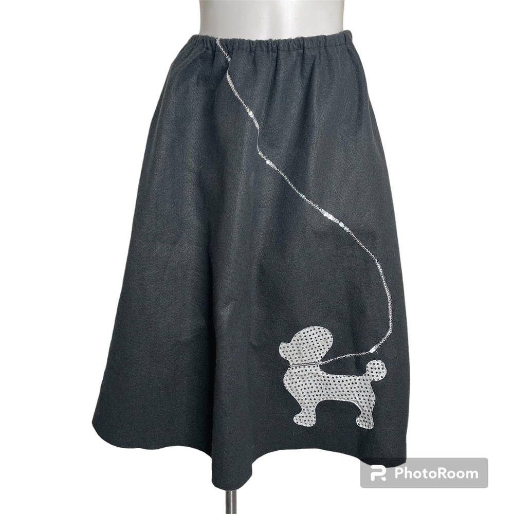Forum Novelties Poodle Skirt Black Silver O/S Sequins Halloween Costume Felt